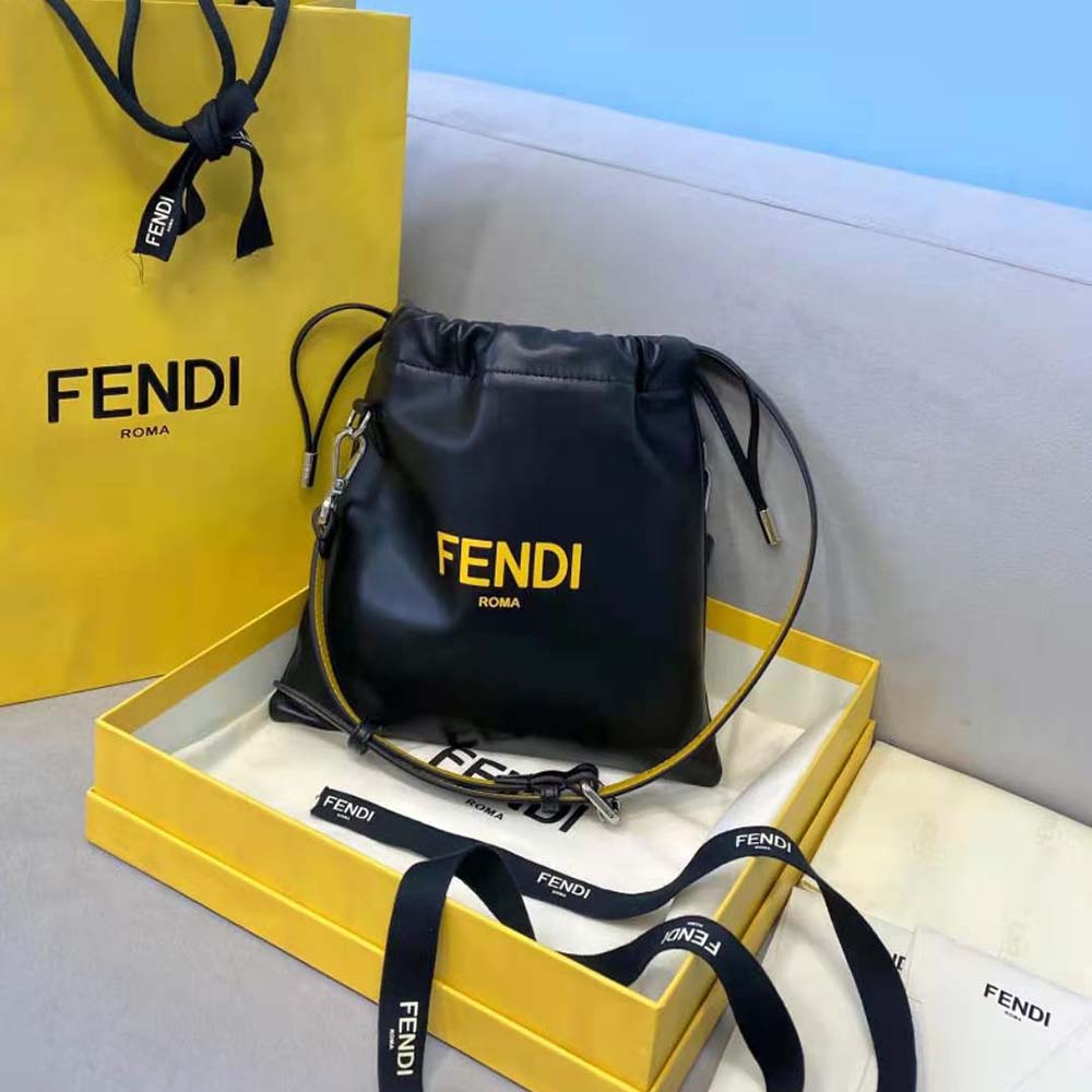 Fendi Men Fendi Pack Small Pouch Nappa Leather Bag-Black - image 2