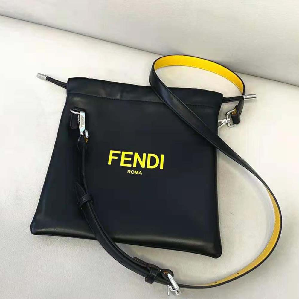 Fendi Men Fendi Pack Small Pouch Nappa Leather Bag-Black - image 4