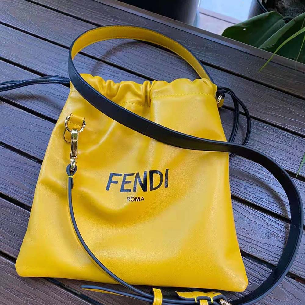 Side profile showing compact silhouette of Fendi Men Fendi Pack Small Pouch
