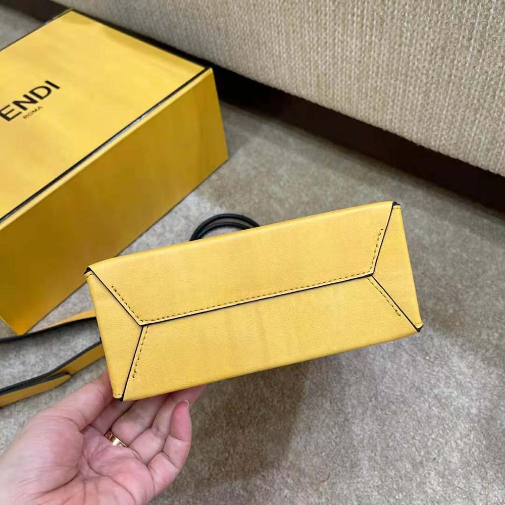 Fendi Men Fendi Pack Small Shopping Bag Yellow Leather Bag - image 5