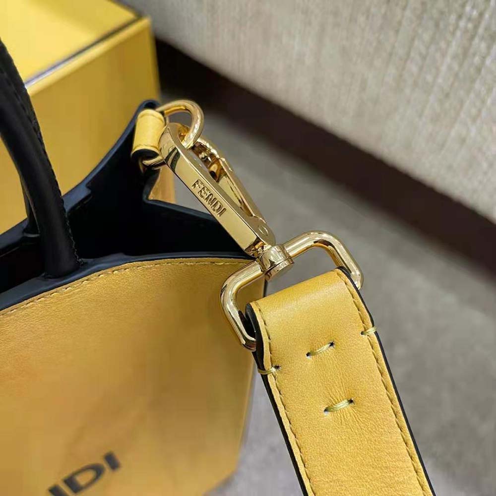 Fendi Men Fendi Pack Small Shopping Bag Yellow Leather Bag - image 8