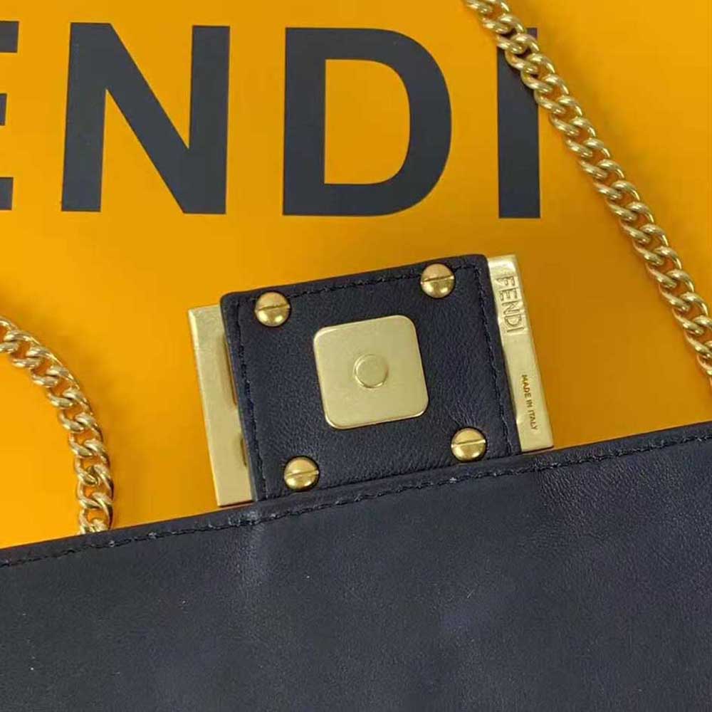 Fendi Women Baguette Black Leather Bag - image 9