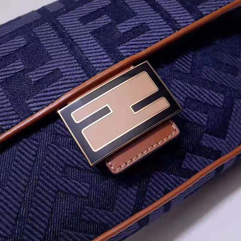 Fendi Women Baguette Blue Denim Bag - image 5
