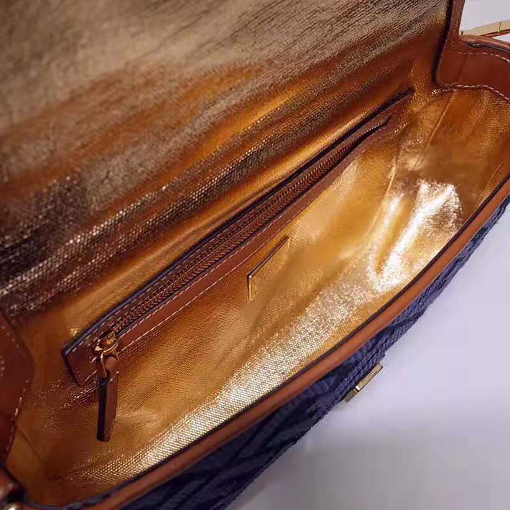 Fendi Women Baguette Blue Denim Bag - image 7