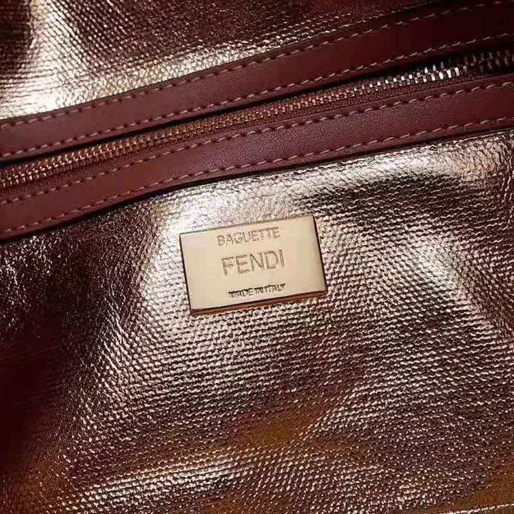 Fendi Women Baguette Blue Denim Bag - image 9