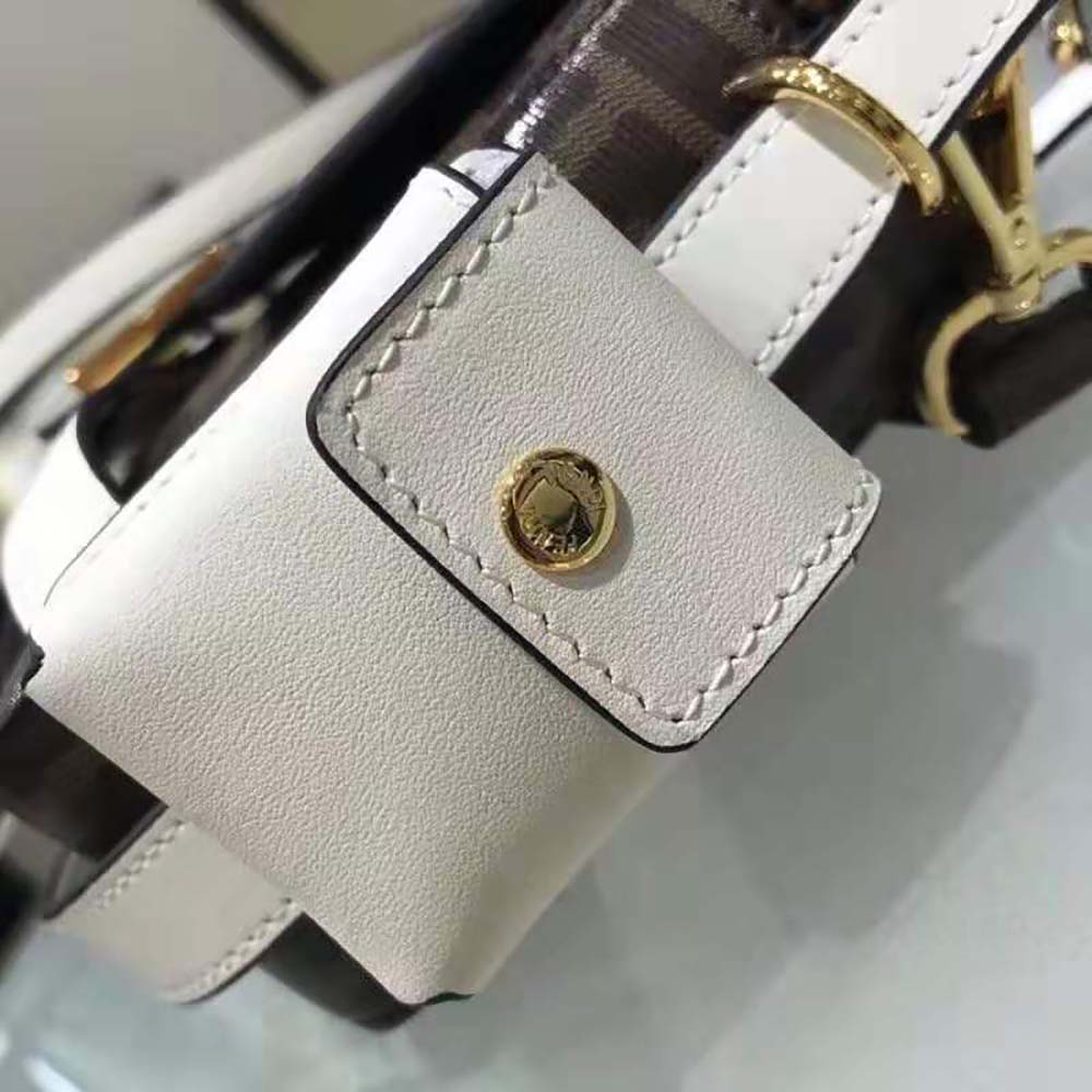 Fendi Women Baguette Cage Brown Fabric Bag-White - image 10