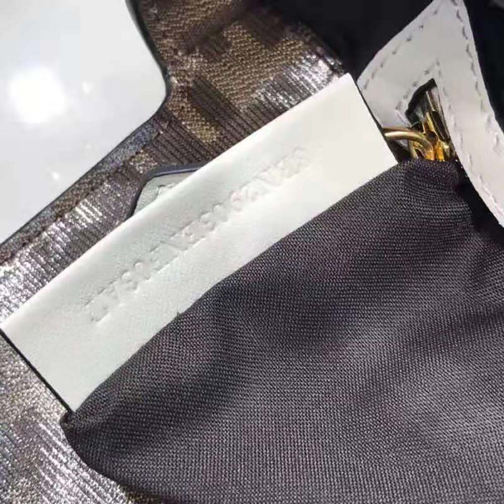 Fendi Women Baguette Cage Brown Fabric Bag-White - image 9