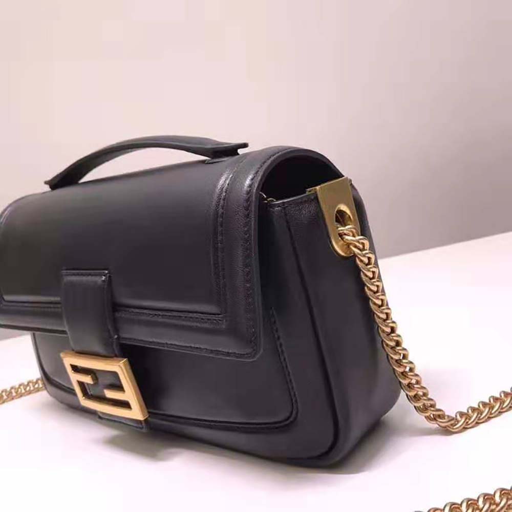 Fendi Women Baguette Chain Black Nappa Leather Bag - image 4