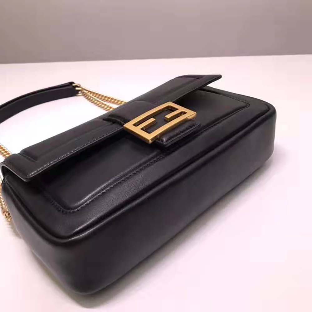 Fendi Women Baguette Chain Black Nappa Leather Bag - image 6