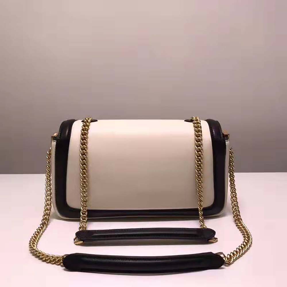 Fendi Women Baguette Chain Black and White Nappa Leather Bag - image 5