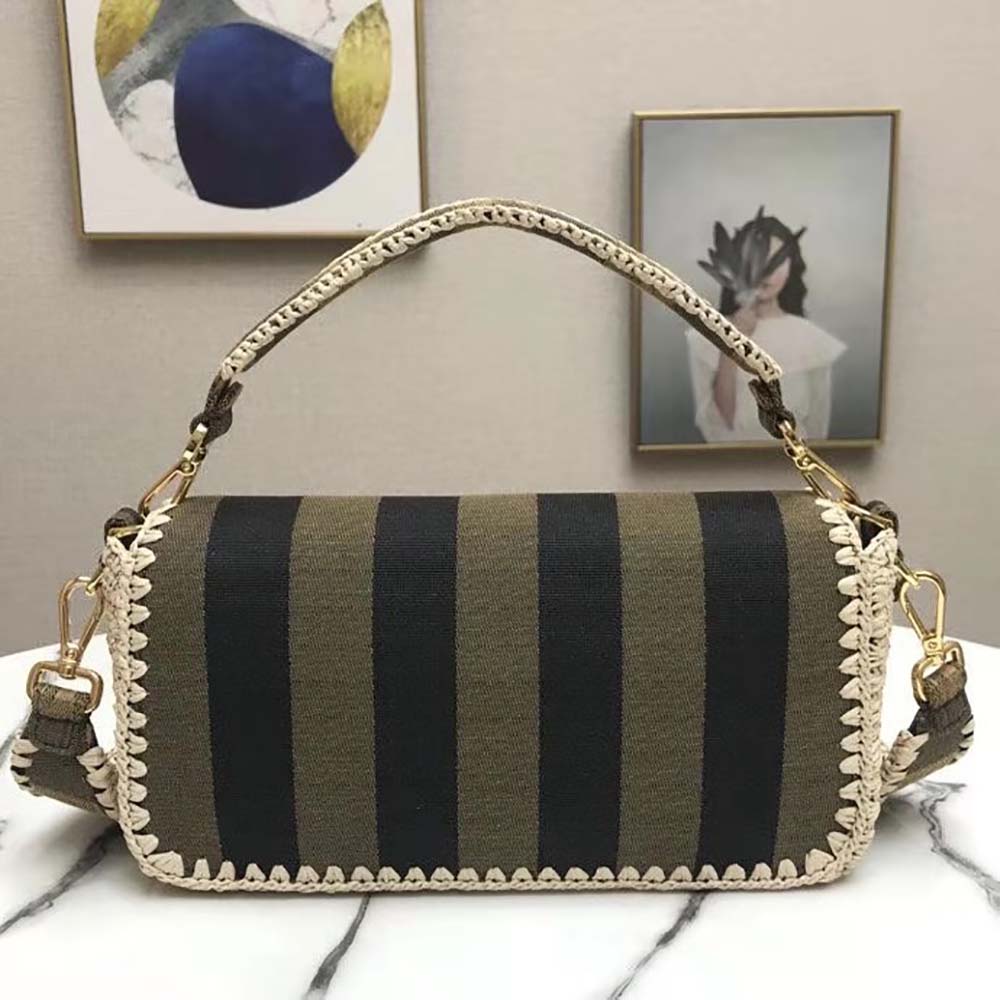 Fendi Women Baguette Brown Fabric Bag - image 4