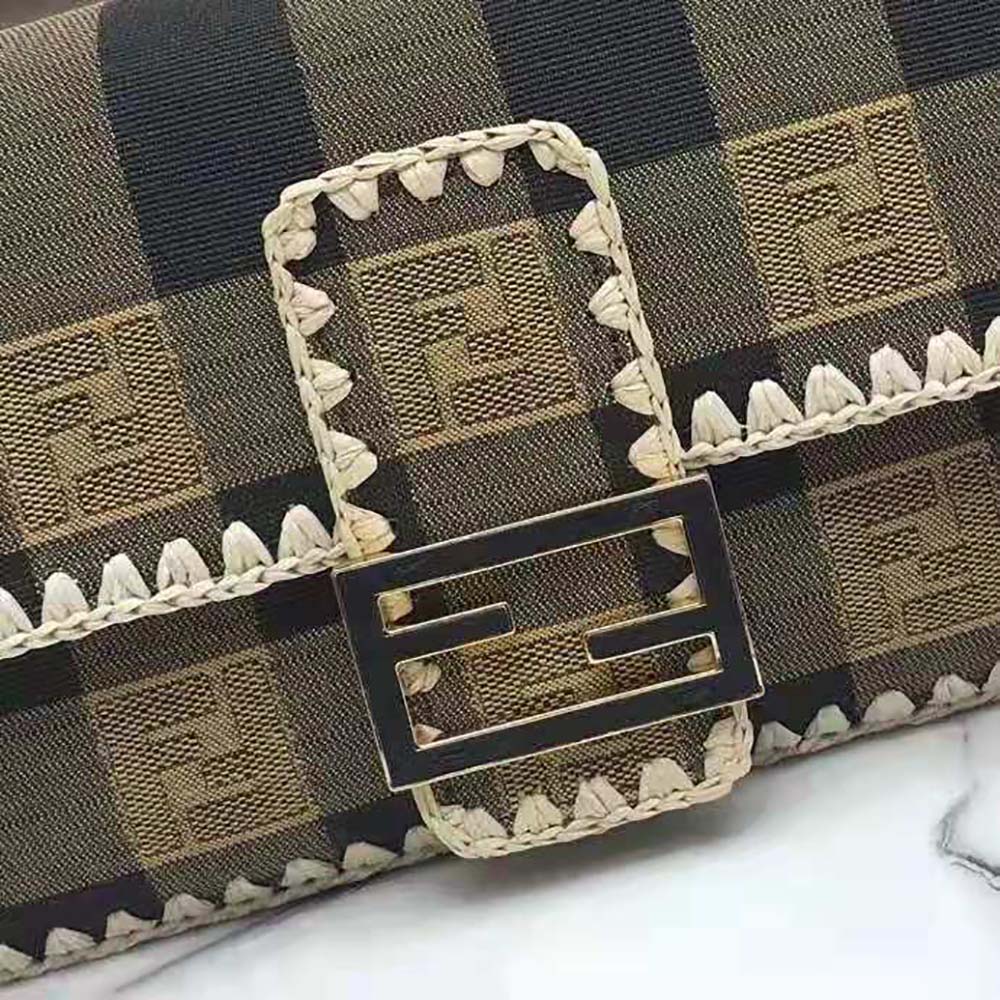 Fendi Women Baguette Brown Fabric Bag - image 6