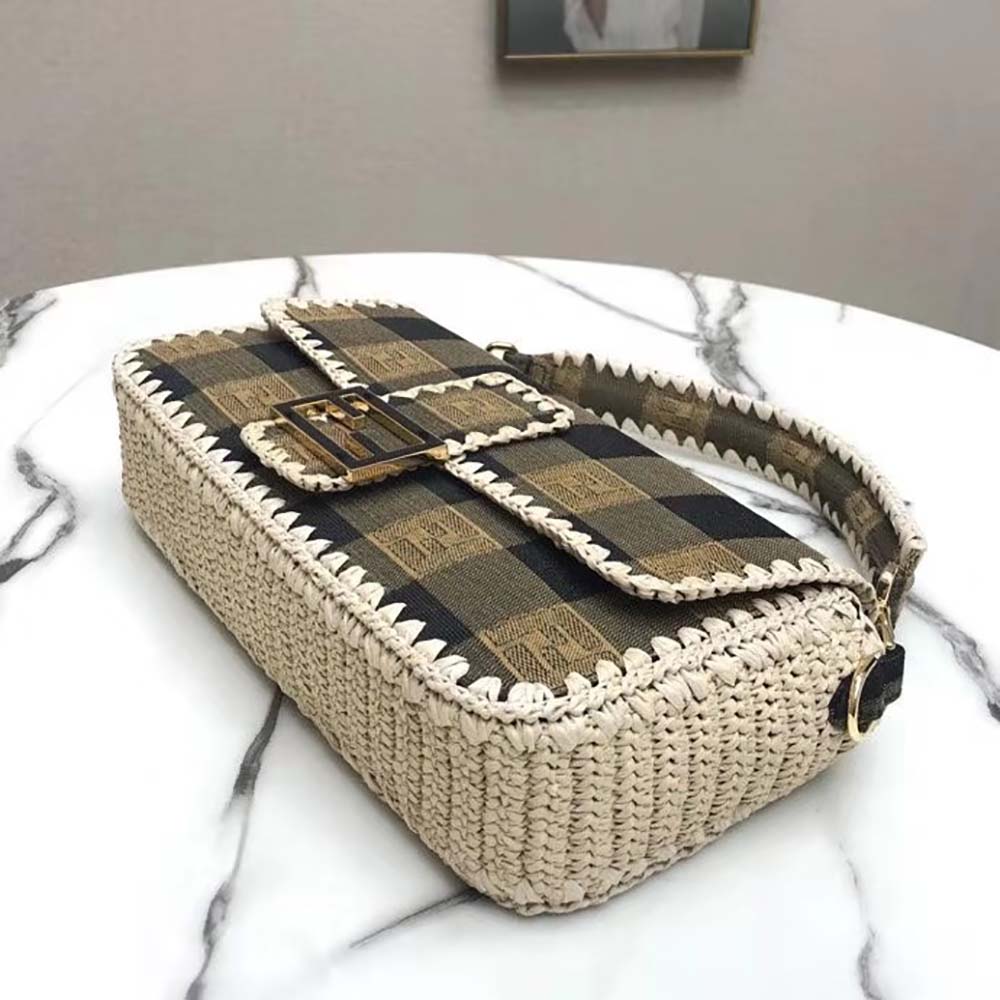 Fendi Women Baguette Brown Fabric Bag - image 8