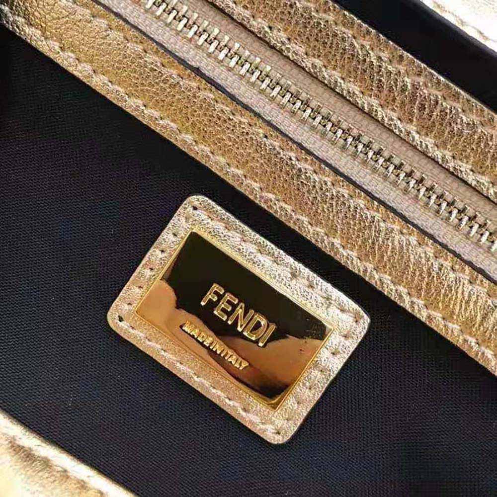 Fendi Women Baguette Fendi Prints On Leather Bag-Gold - image 10