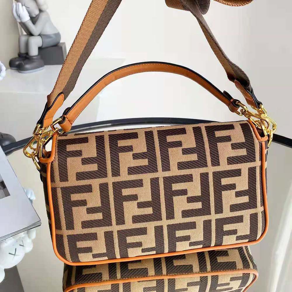 Fendi Women Baguette Green Canvas Bag - image 5