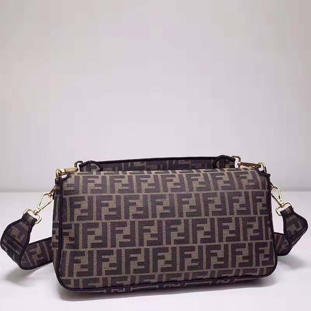 Fendi Women Baguette Large Brown Fabric Bag - image 4