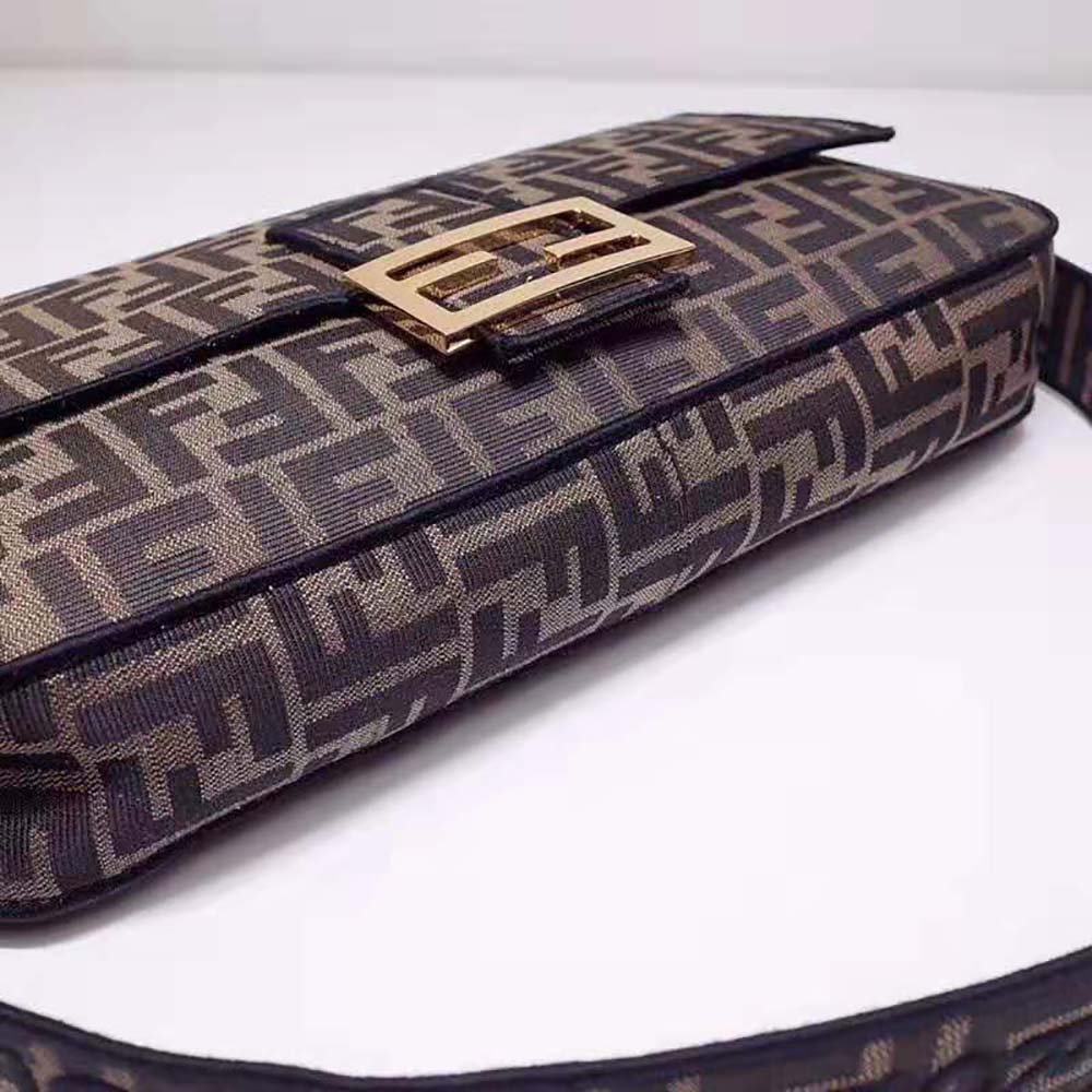Fendi Women Baguette Large Brown Fabric Bag - image 5