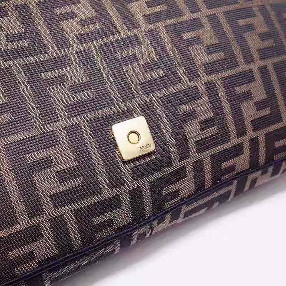 Fendi Women Baguette Large Brown Fabric Bag - image 7