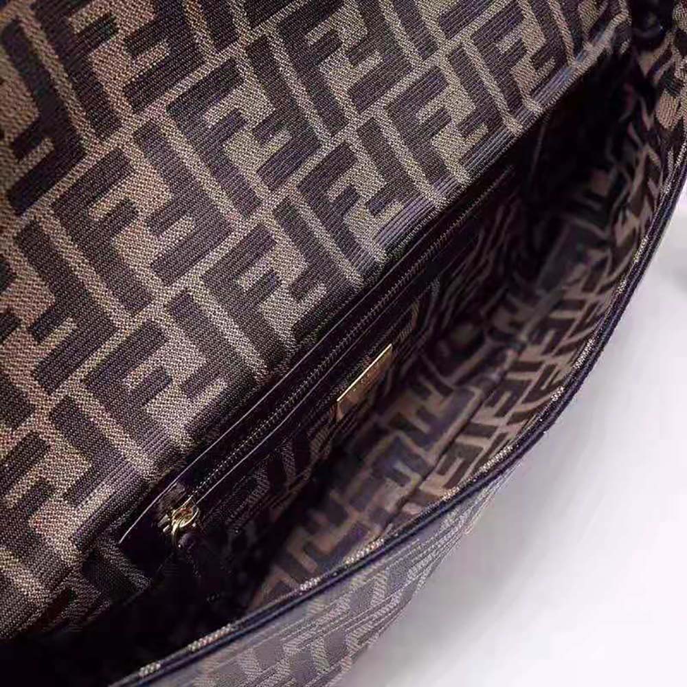 Fendi Women Baguette Large Brown Fabric Bag - image 8