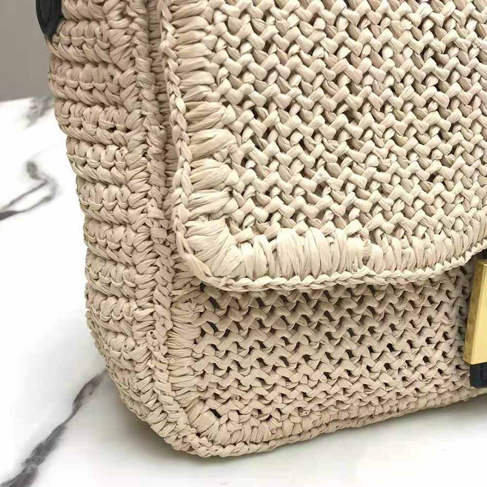 Fendi Women Baguette Large Natural Straw Bag - image 10