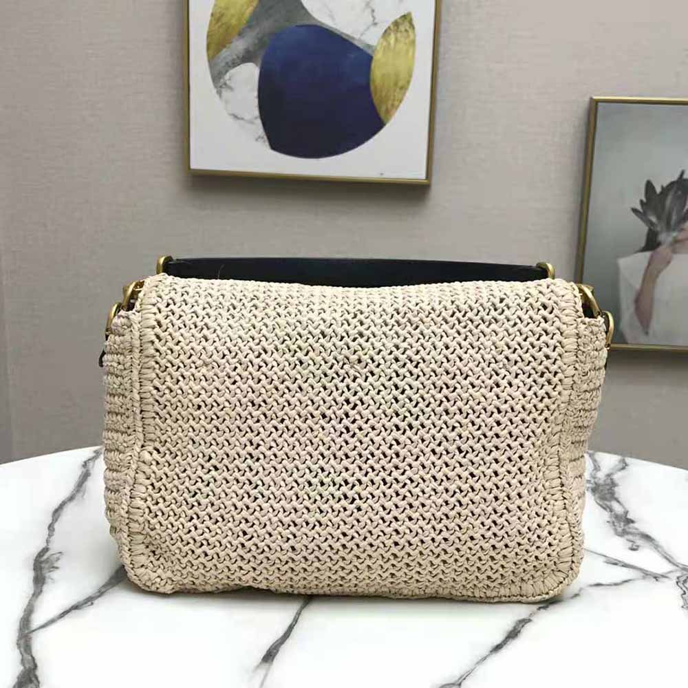 Fendi Women Baguette Large Natural Straw Bag - image 4