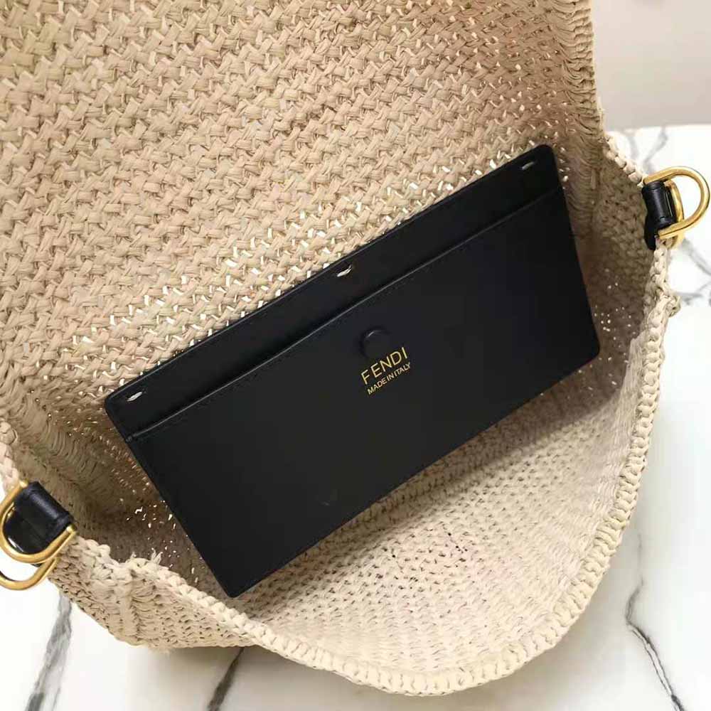 Fendi Women Baguette Large Natural Straw Bag - image 6