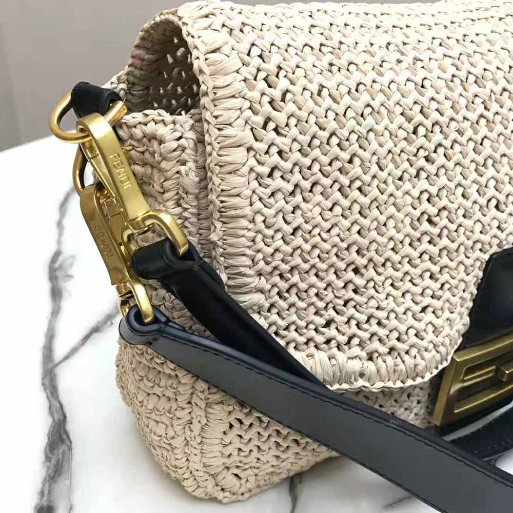 Fendi Women Baguette Large Natural Straw Bag - image 8