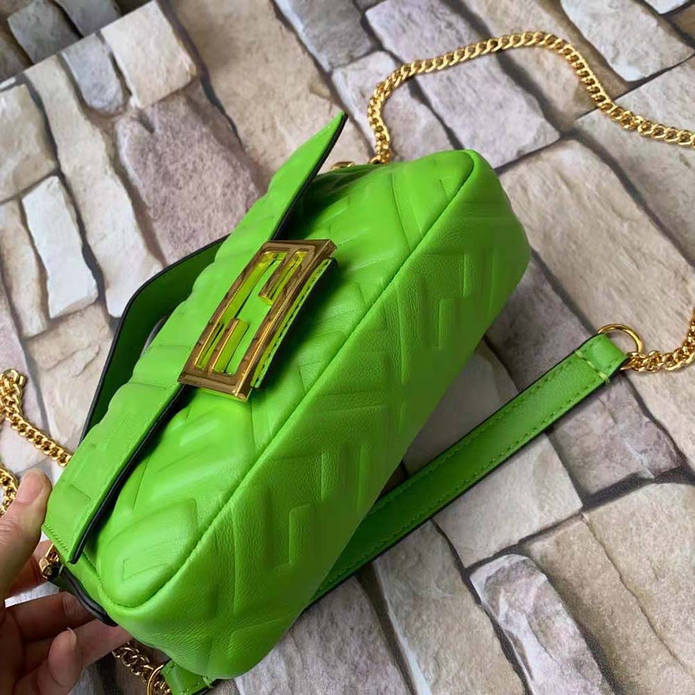 Fendi Women Baguette Soft Nappa Leather Bag-Green - image 6