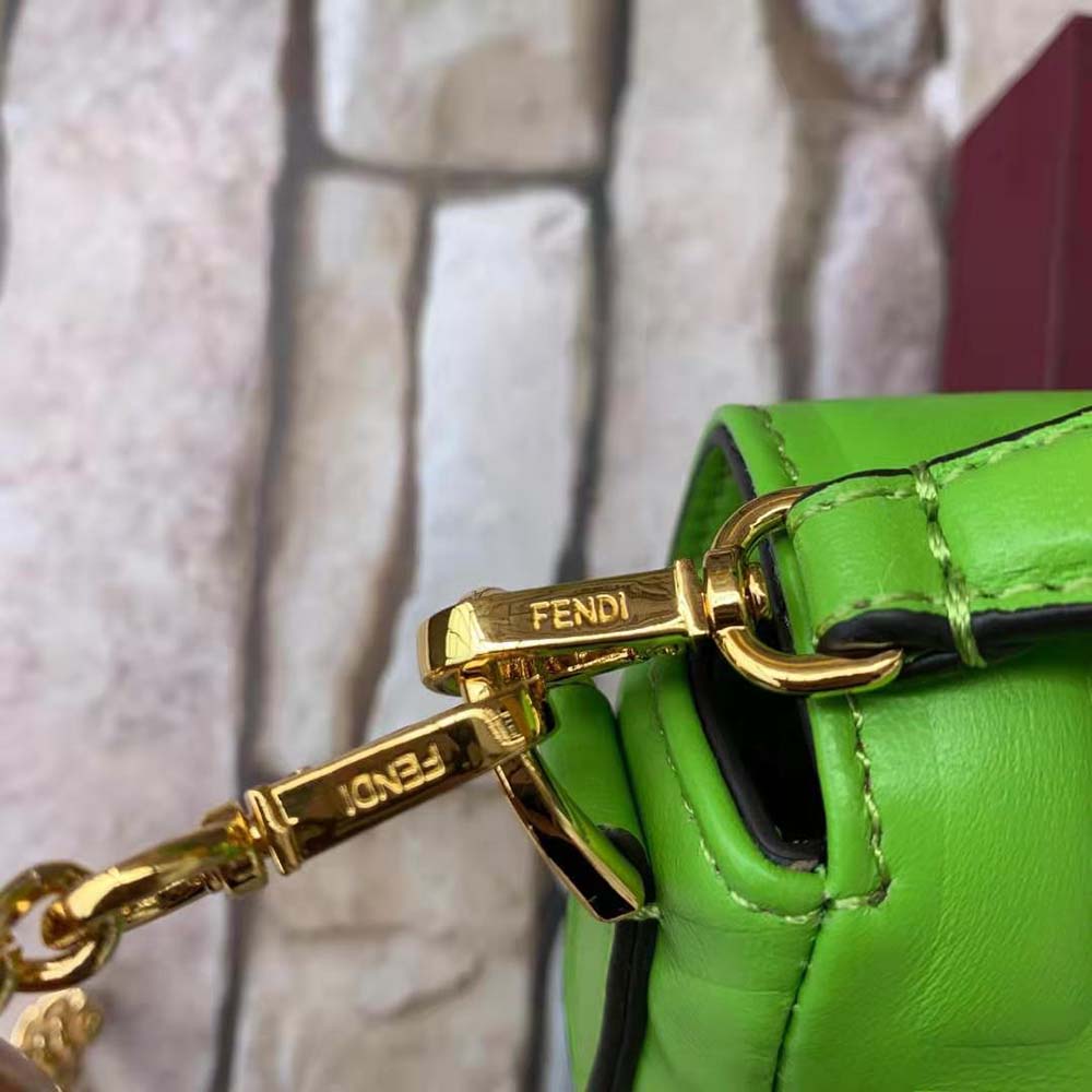 Fendi Women Baguette Soft Nappa Leather Bag-Green - image 7