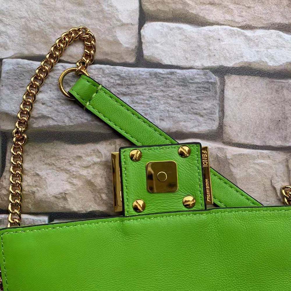 Fendi Women Baguette Soft Nappa Leather Bag-Green - image 8