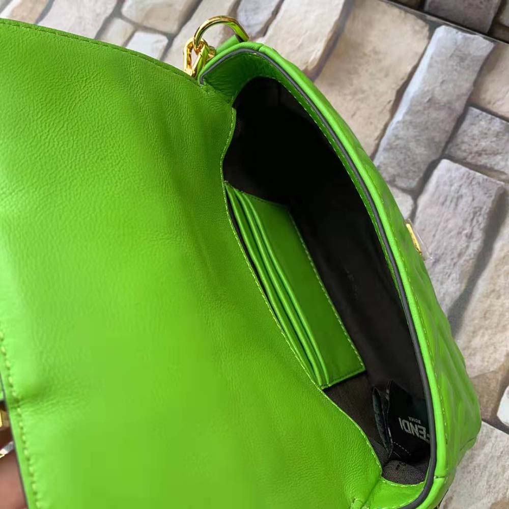 Fendi Women Baguette Soft Nappa Leather Bag-Green - image 10