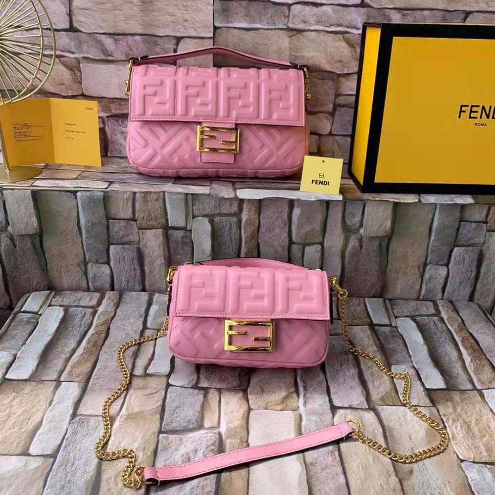 Fendi Women Baguette Soft Nappa Leather Bag-Pink - image 2