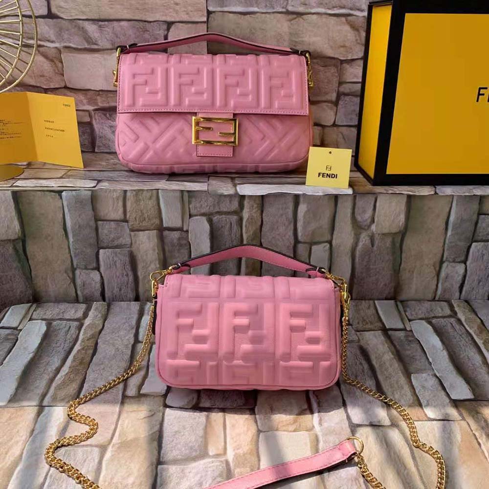 Fendi Women Baguette Soft Nappa Leather Bag-Pink - image 3
