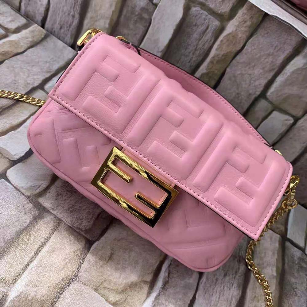 Fendi Women Baguette Soft Nappa Leather Bag-Pink - image 4