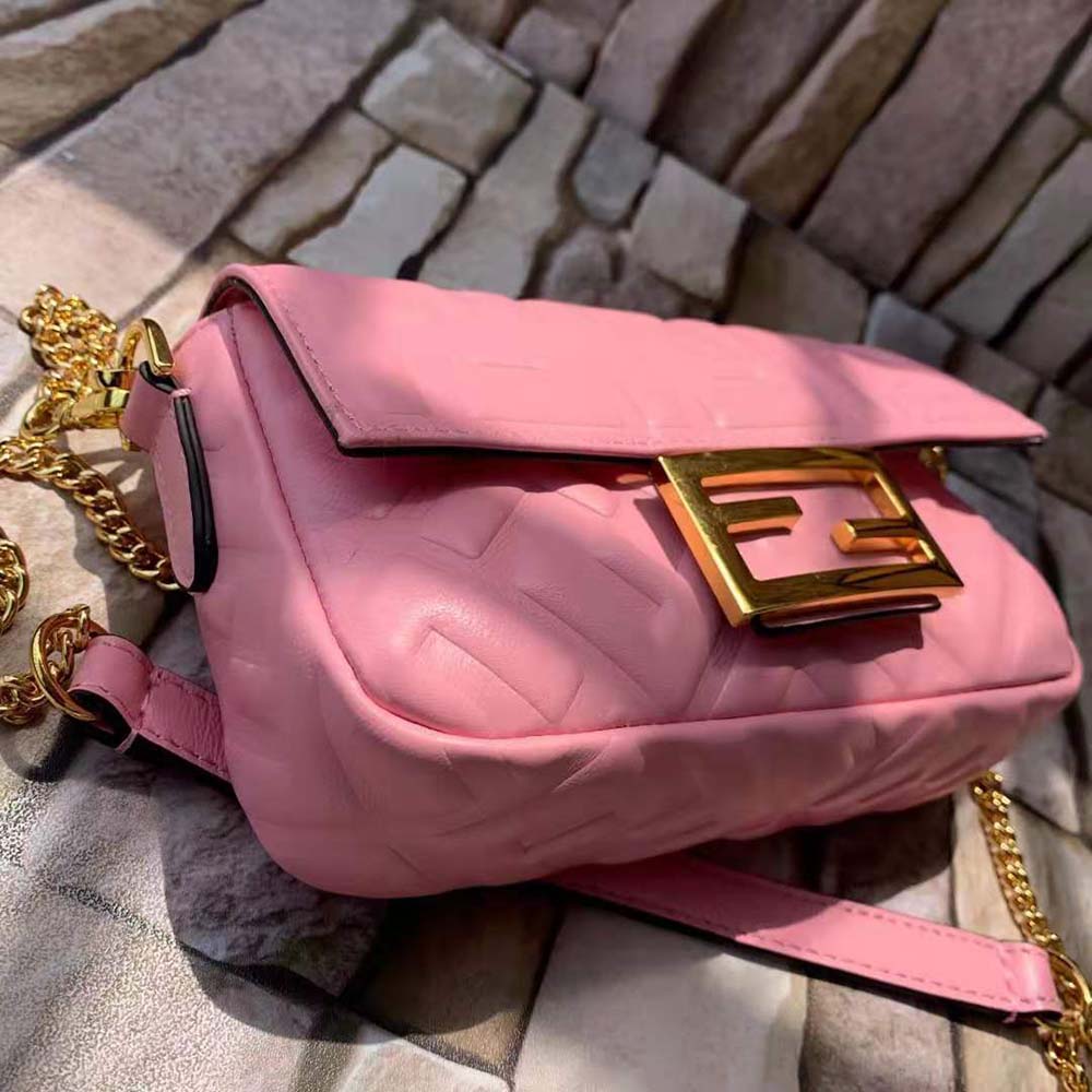 Fendi Women Baguette Soft Nappa Leather Bag-Pink - image 5