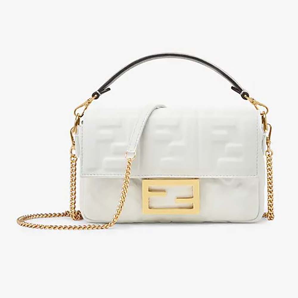 Fendi Women Baguette Soft Nappa Leather Bag-White - image 1