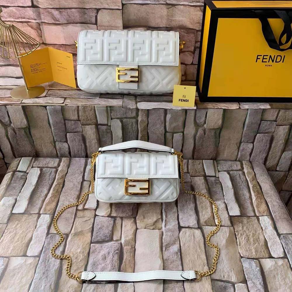 Fendi Women Baguette Soft Nappa Leather Bag-White - image 2