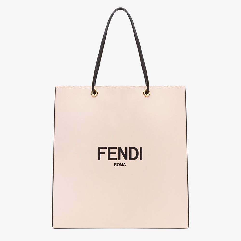 Front view of Fendi Women Fendi Pack Medium Shopping Bag Pink Leather Bag