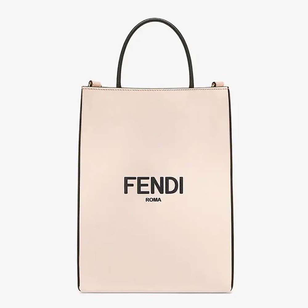 Front view of Fendi Women Fendi Pack Small Shopping Bag Pink Leather Bag