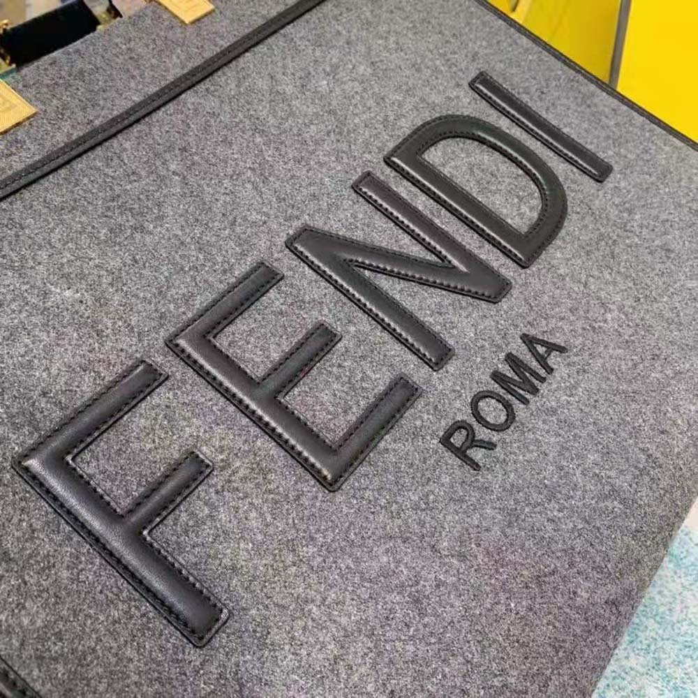 Fendi Women Fendi Sunshine Large Gray Flannel Shopper - image 4
