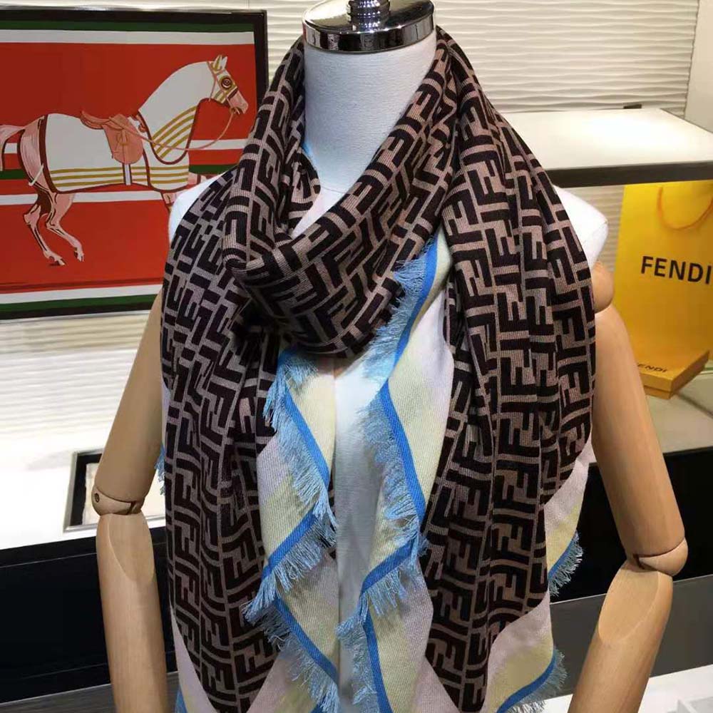 Fendi Women Foulard FF Multicolor Silk Foulard - image 4