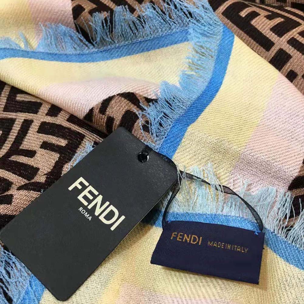 Fendi Women Foulard FF Multicolor Silk Foulard - image 8