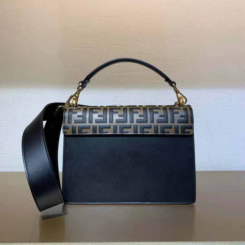 Fendi Women Kan U Black Leather Bag - image 4