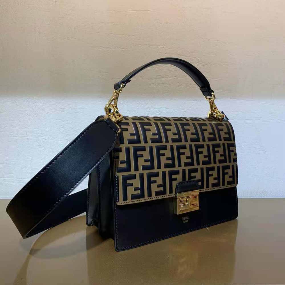 Fendi Women Kan U Black Leather Bag - image 5