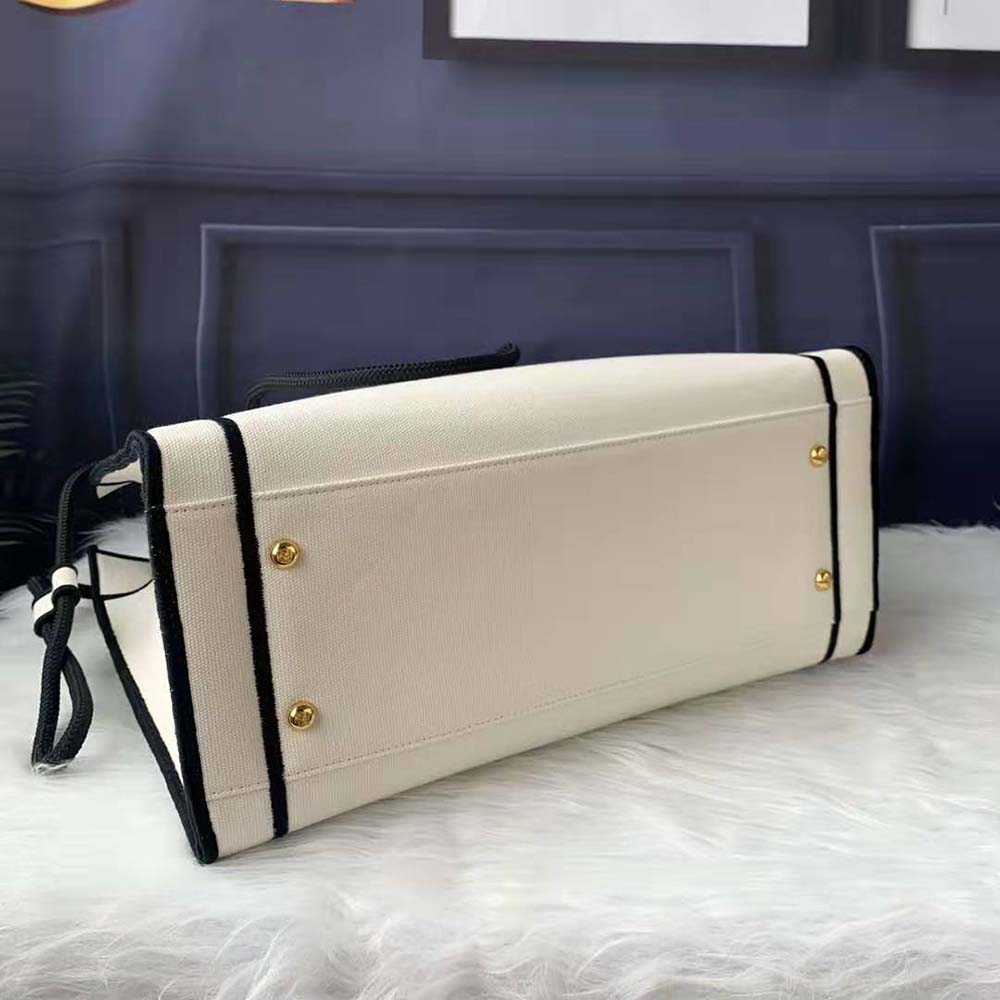 Fendi Women Medium Fendi Roma Shopper Undyed Canvas Shopper Bag - image 6