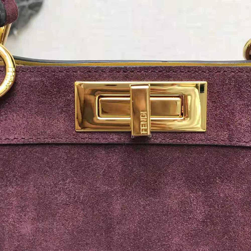 Fendi Women Medium Peekaboo I See U Brown Suede Bag - image 7