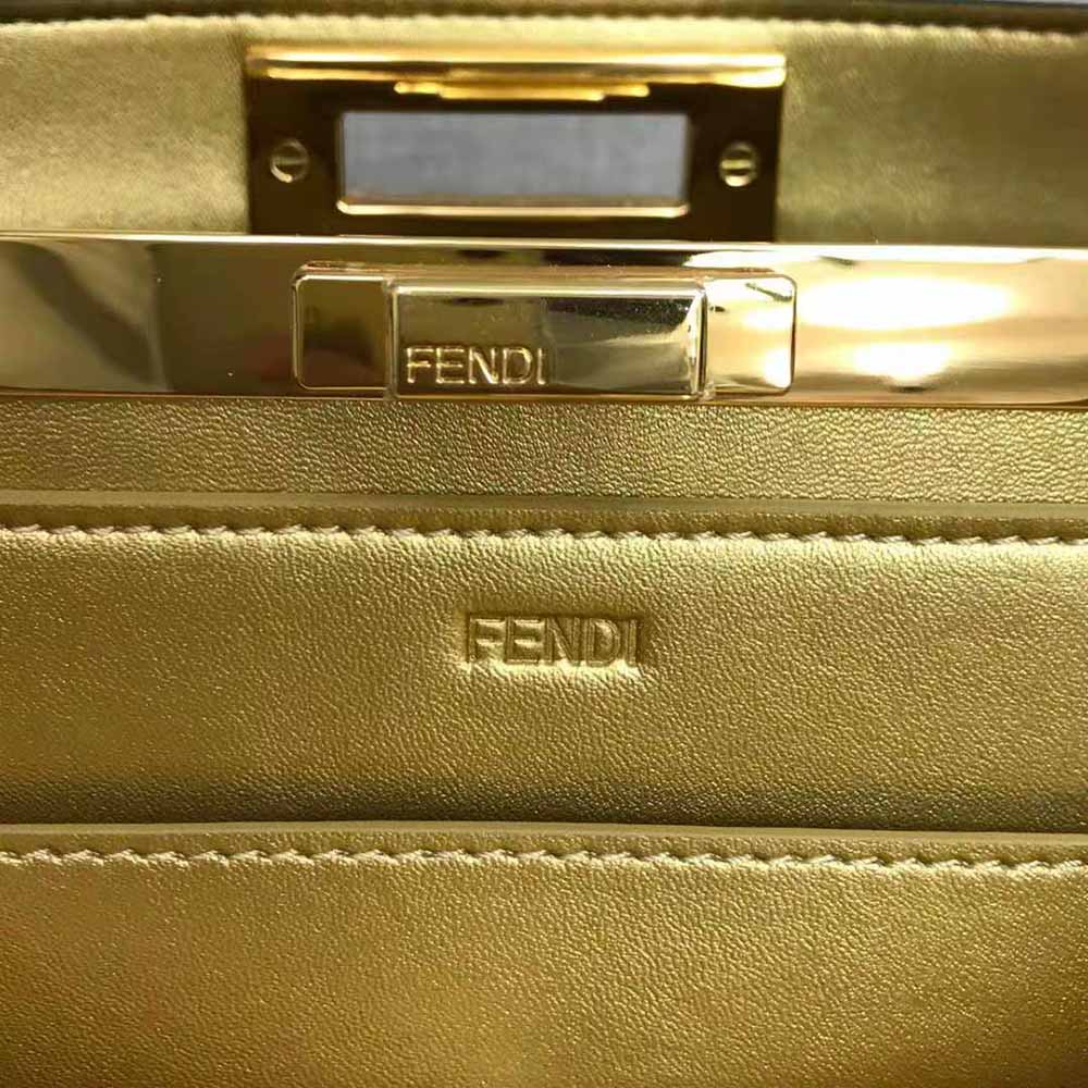 Fendi Women Medium Peekaboo I See U Brown Suede Bag - image 9