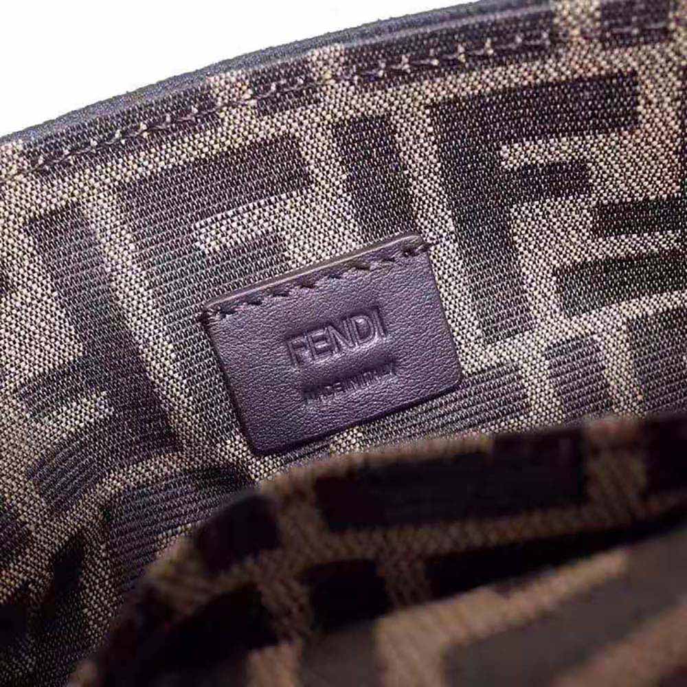 Fendi Women Mini Baguette Brown Fabric Bag - image 10