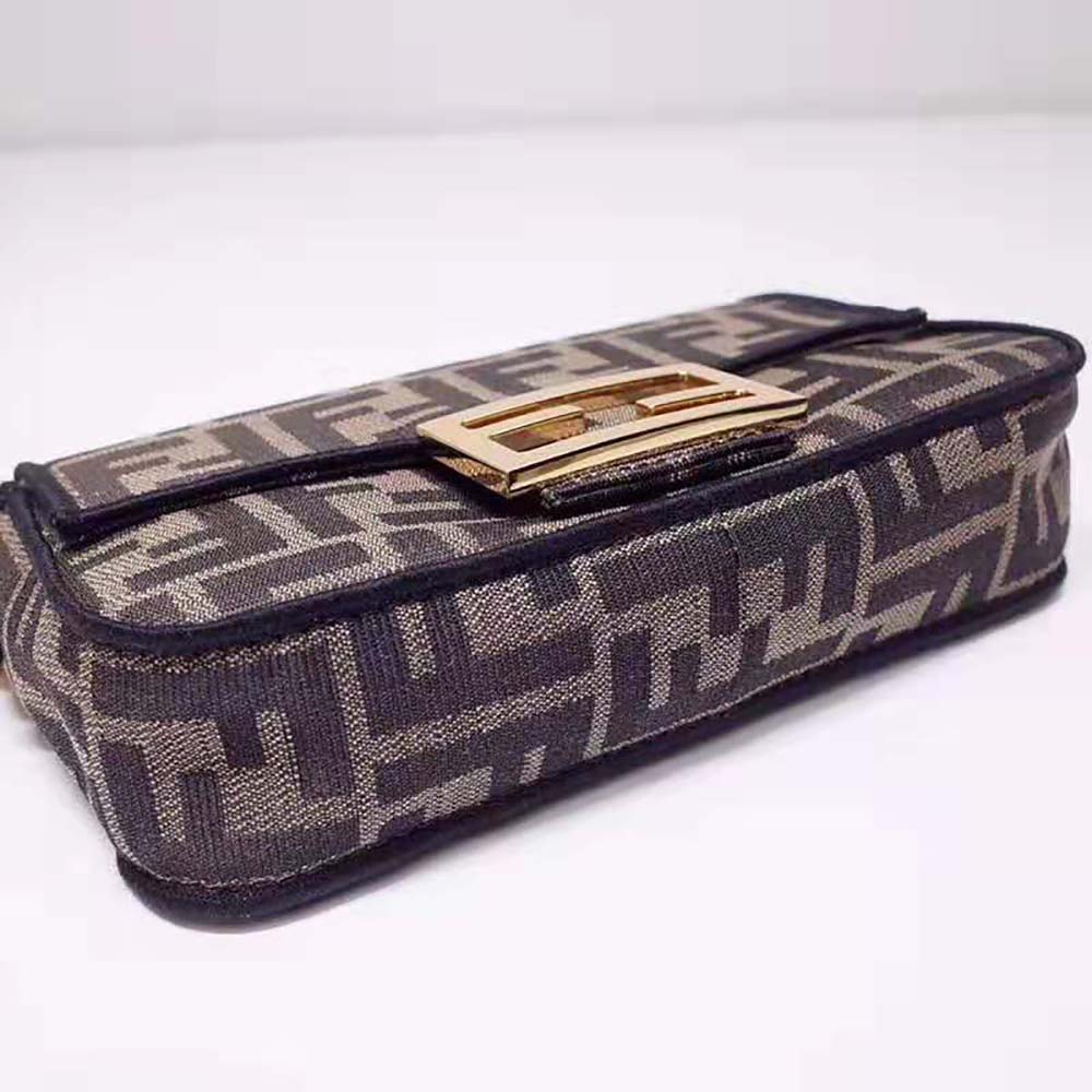 Fendi Women Mini Baguette Brown Fabric Bag - image 5
