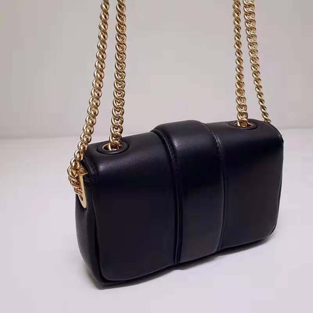 Fendi Women Mini Baguette Chain Black Nappa Leather Bag - image 4